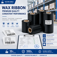 Pita Wax Premium 110mm*300m Hitam Pita Transfer Termal untuk Printer Label Pencetakan Barcode