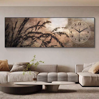 Lampe murale moderne de luxe avec horloge et tableau paysager d'arbre, en porcelaine et cristal, pour salon