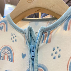 Pijamas con cremallera <span class=keywords><strong>de</strong></span> bambú orgánico, <span class=keywords><strong>de</strong></span> bebé con estampado <span class=keywords><strong>de</strong></span> arcoíris peleles, traje <span class=keywords><strong>de</strong></span> dormir con cremallera, Mono para recién nacido, ropa para bebé - Product Image 2
