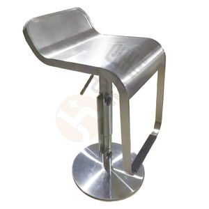 현대 금속 304 스테인레스 스틸 회전 클럽 스타일 바 의자 거실 상업용 높은/낮은 바 가구 - Product Image 1
