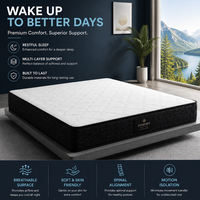 Matelas de lit d'hôtel matelassé de luxe minimaliste personnalisé en gros avec housse en tissu durable et système de soutien multiple, cadre de lit réglable
