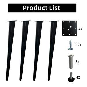 Jambes <span class=keywords><strong>de</strong></span> <span class=keywords><strong>table</strong></span> inclinées en métal résistantes durables <span class=keywords><strong>de</strong></span> 28 pouces Jambes <span class=keywords><strong>de</strong></span> meubles coudées à assemblage facile Jambes <span class=keywords><strong>de</strong></span> bureau en métal à surface lisse - Product Image 3