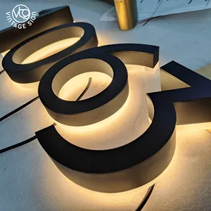 3D логотип знак с подсветкой из нержавеющей стали светодиодные Номера дома
