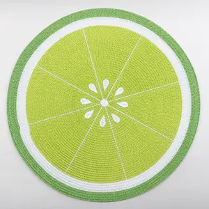 Tabletex fabric pp plastic woven round placemats embroidery new design 2021 table mat