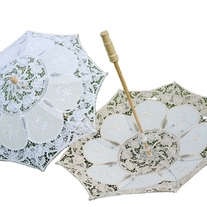 Parapluie en dentelle décoratif pour voiture, accessoires de scène et de photographie, ombrelle élégante, travail artisanal - Product Image 1