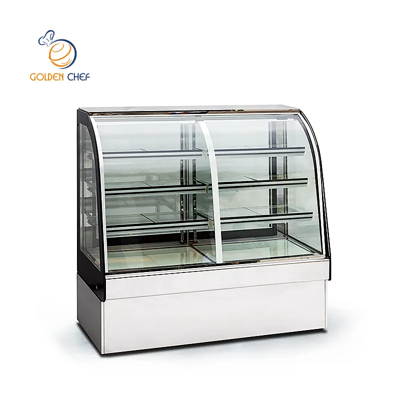 Refrigerator Equipment Commercial Stainless Steel Cake Display Refrigerator Showcase Glass Dessert Cabinet for Bakery House