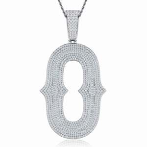 Collier Pendentif Lettre <span class=keywords><strong>M</strong></span> en Moissanite VVS, Argent 925 Plaqué Platine, Bijoux Hip Hop Personnalisés avec Nom, Vente en Gros Usine - Product Image 3