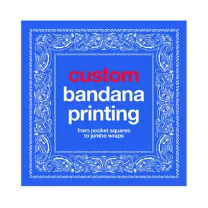 Top Quality Factory Supply Polyester Cotton Polyester 54x54cm Rectangle Square Custom Bandana for Adult Children