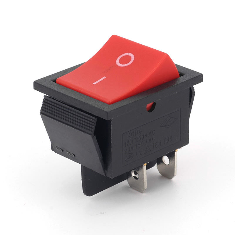 KCD4 Large Size 16A/25A 250VAC T125 Rocker Switches 4 Pin Screw Version IP15 Rated 50000 Cycle Life