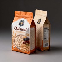 Sachets personnalisés en aluminium de qualité alimentaire à fond carré pour aliments pour animaux, gelée, salade, céréales, flocons d'avoine