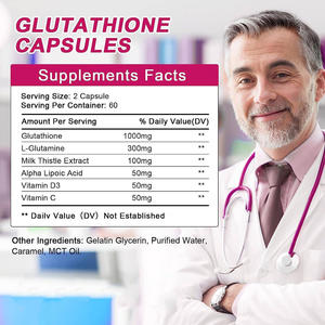 แคปซูลกลูต้าไธโอนธรรมชาติเข้มข้นสูงสุด สำหรับผู้ใหญ่ ช่วยให้ผิวขาวกระจ่างใส บรรจุ 120 แคปซูล ไม่เหมาะสำหรับสตรีมีครรภ์ ขายส่ง (OEM รับผลิตแบรนด์ส่วนตัว) - Product Image 2