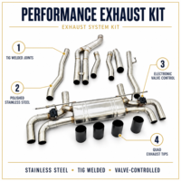 Échappement Catback Valvetronic d'usine pour BMW 530/540/540i G30/G38 2.0T/3.0T B48 2017-2024, tuyau d'échappement en titane avec résonateur