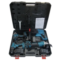Batterie au lithium sans brosse 4 pièces marteau électrique perceuse électrique meuleuse d'angle ensemble de clés électriques batterie outil ensemble de 4 pièces