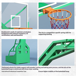 Sistema <span class=keywords><strong>de</strong></span> Aro <span class=keywords><strong>de</strong></span> <span class=keywords><strong>Baloncesto</strong></span> Móvil para Remolque, Ajustable, Portátil para Exteriores, Soporte <span class=keywords><strong>de</strong></span> Suelo, <span class=keywords><strong>Mini</strong></span> Aro <span class=keywords><strong>de</strong></span> Vidrio Templado - Product Image 4