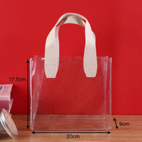 Sac fourre-tout transparent en PVC gelée, imperméable, pas cher, avec logo personnalisé, pour le shopping