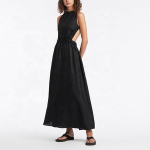 Tong Rui S22 abito <span class=keywords><strong>nero</strong></span> Sexy senza schienale lungo abito <span class=keywords><strong>nero</strong></span> elegante donna - Product Image 4