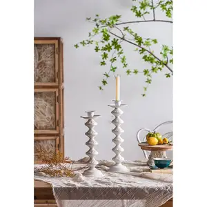 High Quality Handmade Home Table Centerpieces Decorative White Tall Candelabra Stand Candle Pillar Holder