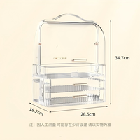 Organisateur de maquillage de bureau transparent en acrylique avec plusieurs compartiments pour le stockage du rouge à lèvres et des cosmétiques