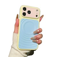 Coque de téléphone compatible avec iPhone 17 18 Pro Max, motif ondulé contrasté, sensation de peau magnétique pour iPhone 16 15