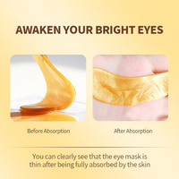 Nouveauté Masque pour les yeux en hydrogel or 24 carats Acide hyaluronique biologique OEM ODM Soin des yeux Cernes Hydratant