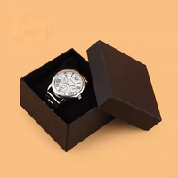 Boîte à montre en papier cartonné mat, toucher doux, luxe, rigide, effet crocodile, pour l'emballage, le rangement et les cadeaux de montres