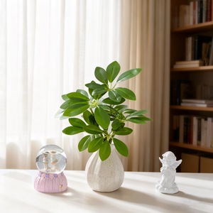 Plante artificielle CallaFloral Schefflera à 8 têtes, en PVC vert, pour décoration intérieure, branche unique - Product Image 1