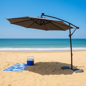 ร่มสนามพลังงานแสงอาทิตย์ LED ขนาดใหญ่ สำหรับสวนกลางแจ้ง ขายส่งร่มชายหาดพร้อมฐานโลหะ - Product Image 3