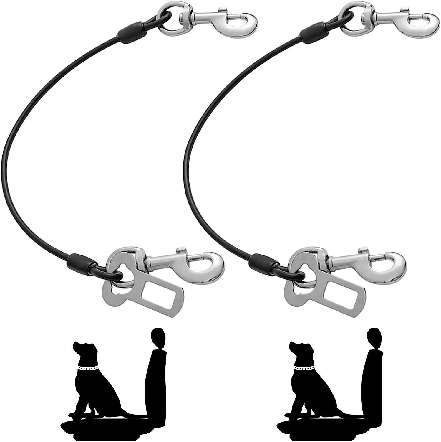 Dog Seat Belt Harness para Car Dog Cinto de segurança de Coated Wire Leash Segurança Restraint No Chew Tether Cable Vehicle Dog Acessórios