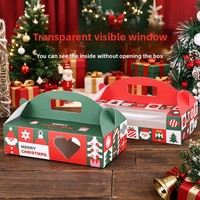 Boîte cadeau de Noël pour bonbons, flocon de neige, nougat croustillant, biscuits, emballage vide, boîte souvenir en carton blanc avec fenêtre transparente