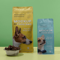 Sachet Doypack en plastique à fond plat pour aliments humides lyophilisés pour chiens et chats, nourriture et friandises pour animaux de compagnie, imprimé sur mesure