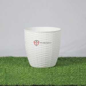 Pot rond en osier, pot auto-arrosant, pot en osier tissé à la main, pots et jardinières ronds fins - Product Image 2