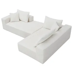 Fashion Design L Shape Sectional Sofa With Ottoman Italian Living Room Multi-Functional Sofa Combination Modular Sofa Long Couch