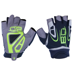 Fitness Gloves Men Gym Breathable Non <b>Slip</b> Silicone <b>Half</b> Finger For Workout Training Blue And Green - Product Image 1