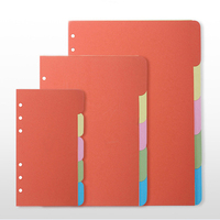 Vente en gros de séparateurs de poche en plastique A5 A6 B5 multicolores, séparateurs à 6 anneaux, cartes d'index pour agenda de voyage, carnet