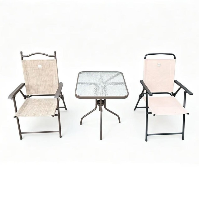 Outdoor Folding Chair, Camping Chair, Modern Minimalist Table and Chair Three-piece Set, Garden Leisure Table and Chair, Waterpr