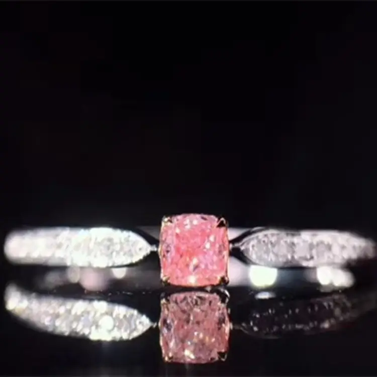 SGARIT الماس الزفاف خاتم الخطوبة 18k الذهب مجوهرات مخصصة 0.1-0.15ct الطبيعي ماس وردي خاتم النساء