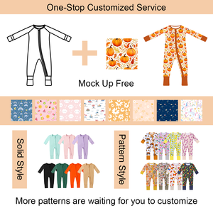 Pijamas de Bambú Personalizadas para Bebé con Cremallera Bidireccional, Pijamas Convertibles para <span class=keywords><strong>Recién</strong></span> <span class=keywords><strong>Nacidos</strong></span>, Pijamas de Bambú para <span class=keywords><strong>Bebés</strong></span> Niños y Niñas - Product Image 5