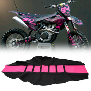 Motocross MX Enduro Off Road Striped Ribbed Gripper Soft Seat Cover Rubber/Vinyl pour Honda Suzuki <span class=keywords><strong>Kawasaki</strong></span> <span class=keywords><strong>SX</strong></span> Drz400 RMZ 250 65 - Product Image 1