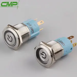 16mm Button Switch CMP 16mm Waterproof Stainless Or Brass On Off Push Button Switch Touch Switches
