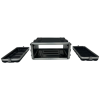Boîtier de transport léger en plastique ABS rigide OEM 4U pour montage en rack, avec sac en filet zippé simple pour le rangement d'un amplificateur de puissance