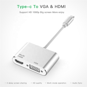 Adattatore USB C a VGA <span class=keywords><strong>HDMI</strong></span> <span class=keywords><strong>2</strong></span> in 1, 4K, da Tipo C a Porte <span class=keywords><strong>HDMI</strong></span> e VGA - Product Image 2