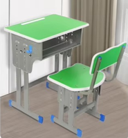 Ensemble table et chaise double pour étudiants, bureau et chaise en bois pour élèves du primaire, personnalisable OEM