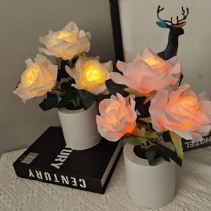 Lampe Ornament Exquisite Rose Bedroom Night Light Décoration de table Cadeau Uionen 2230 - Product Image 1