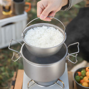 Marmite de cuisson en titane multifonctionnelle marmite <span class=keywords><strong>à</strong></span> soupe avec couvercle Kit de désordre extérieur - Product Image 6