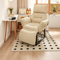 Fauteuil inclinable moderne pour appartement, double usage (assis/détente), pour la sieste, chaise longue pliable en tissu pour une personne, idéal pour les moments de loisirs