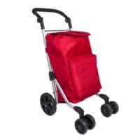 Nouveau chariot de courses portable avec logo personnalisé, poignée réglable et 4 roues