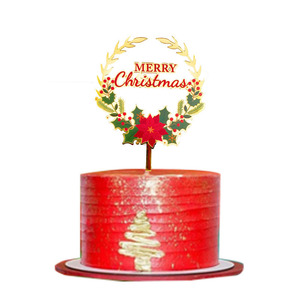 Adorno acrílico para pastel de Navidad con estampado de flores y dulzura, para decoración de repostería navideña - Product Image 4