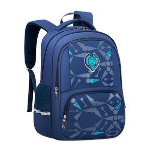 Sac à dos élégant en polyester avec fermeture à glissière antivol Sac à livres en maille Oxford Sac à dos d'étudiant à la mode étanche pour adolescents garçons filles - Product Image 1