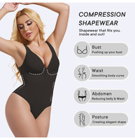 Body amincissant en nylon à haute compression sculptant le corps String dos nu ultra mince pour le contrôle du ventre des femmes