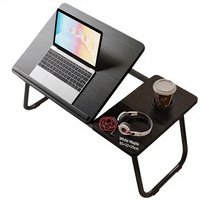 Bureau portable pliable réglable en hauteur, table de lit en bois, support pour ordinateur, pour le bureau, la maison, l'étude, le travail, la chambre
